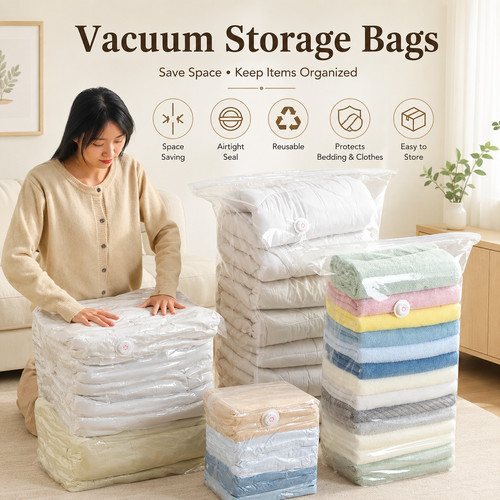 Pump vacuum storage bags - storage,