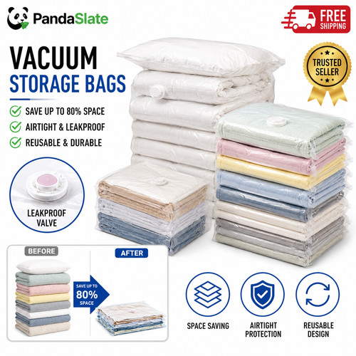 Pump vacuum storage bags - no‑pump,